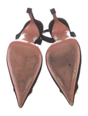 Amina Muaddi Camelia Satin Slingback Pumps