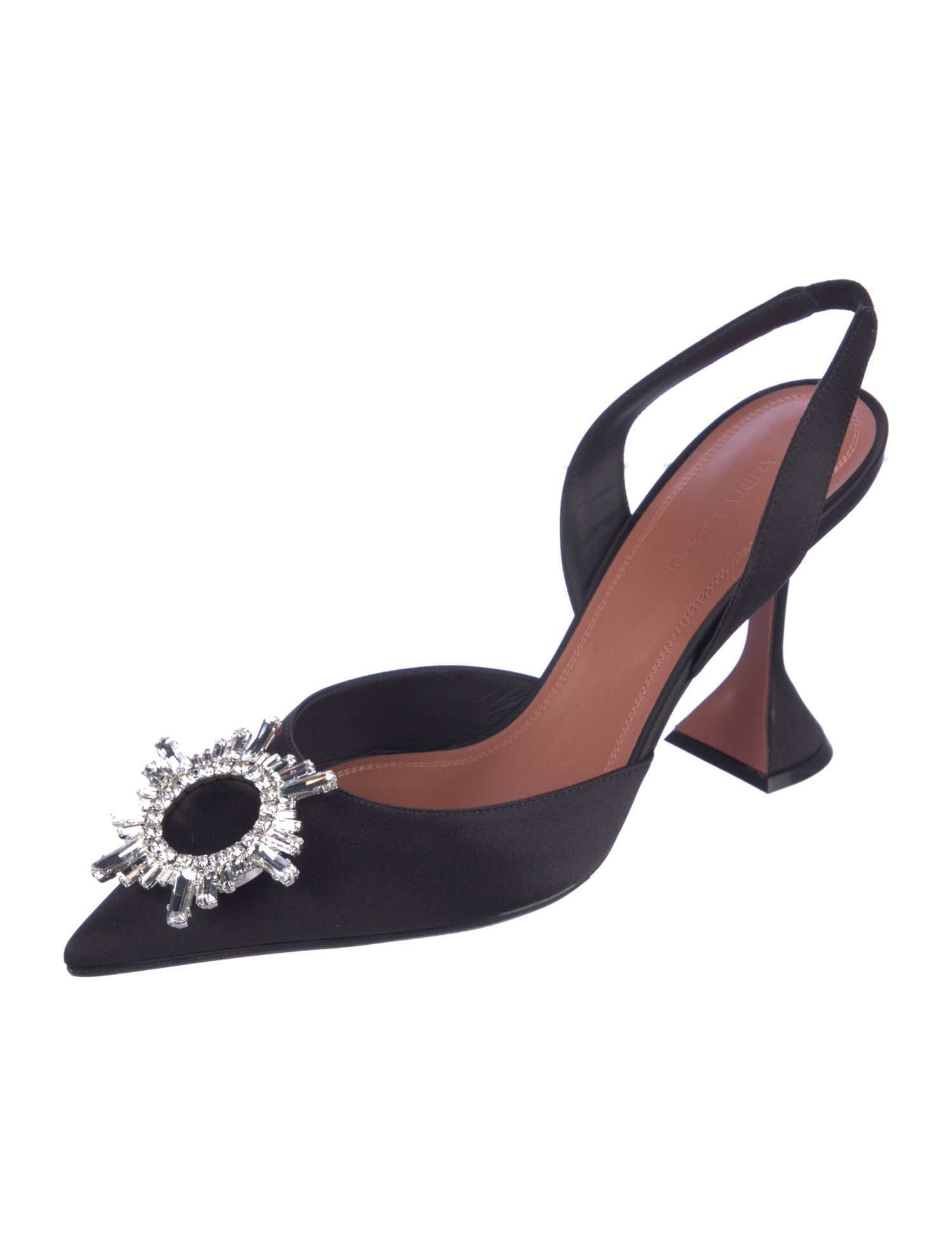 Amina Muaddi Begum Satin Slingback Pumps