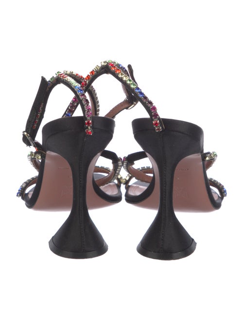 Amina Muaddi Satin Crystal Embellishments Sandals