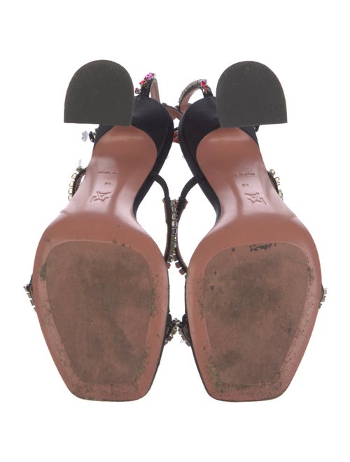 Amina Muaddi Satin Crystal Embellishments Sandals