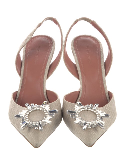 Amina Muaddi Begum Canvas Slingback Pumps