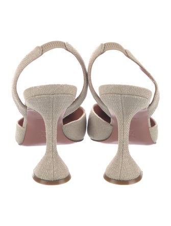 Amina Muaddi Begum Canvas Slingback Pumps