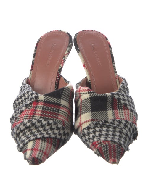 Amina Muaddi Wool Printed Mules