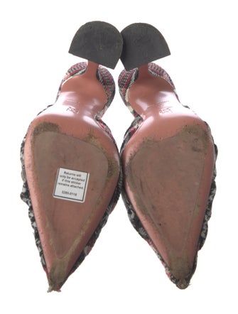 Amina Muaddi Wool Printed Mules