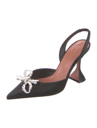 Amina Muaddi Rosie Satin Slingback Pumps