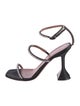 Amina Muaddi Satin Crystal Embellishments Sandals