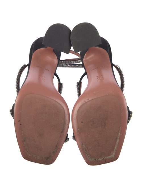 Amina Muaddi Satin Crystal Embellishments Sandals