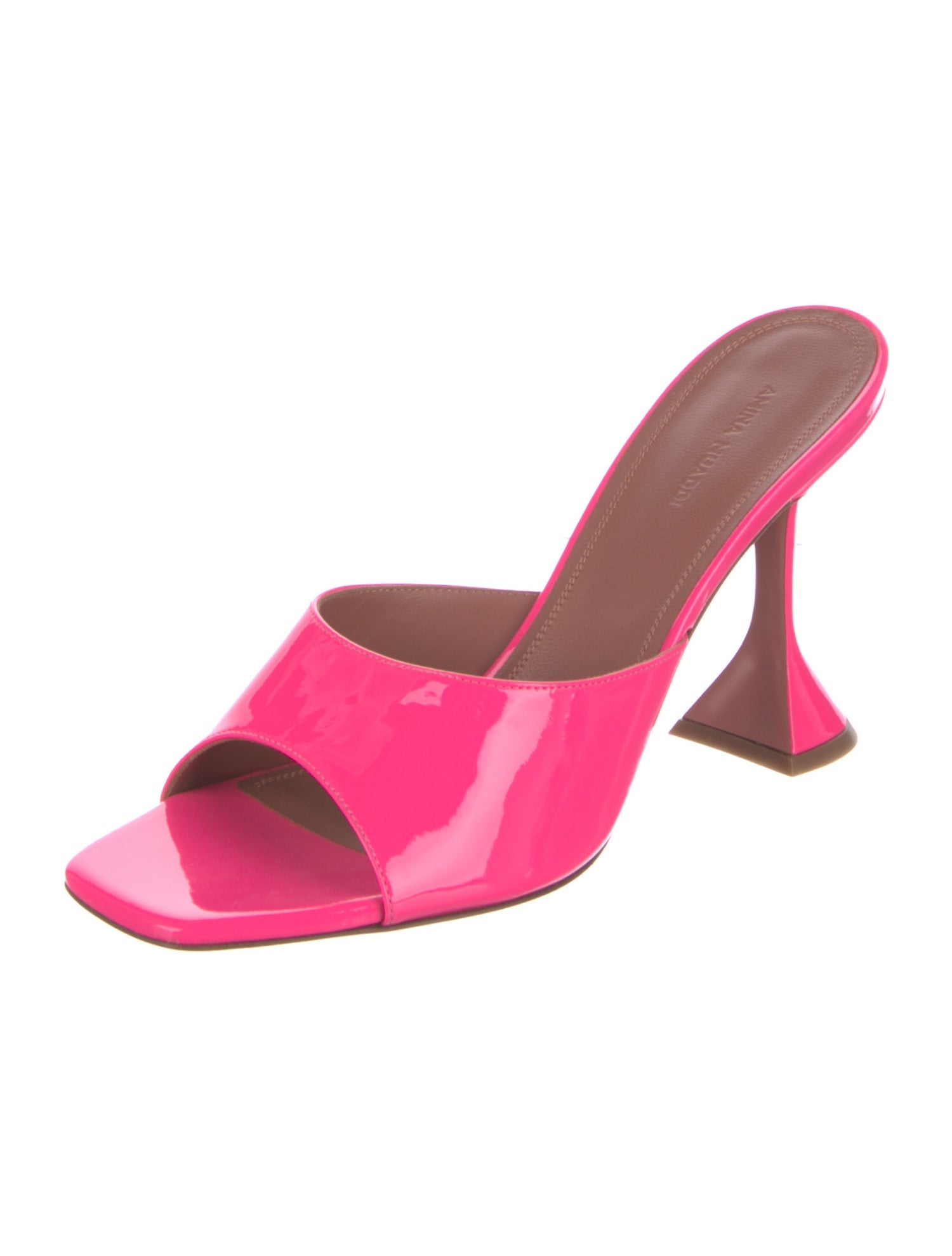 Amina Muaddi Patent Leather Slides