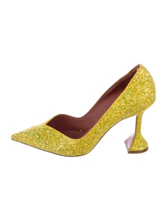 Amina Muaddi Glitter Glitter Accents Pumps
