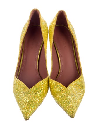 Amina Muaddi Glitter Glitter Accents Pumps