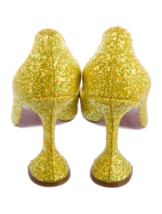 Amina Muaddi Glitter Glitter Accents Pumps