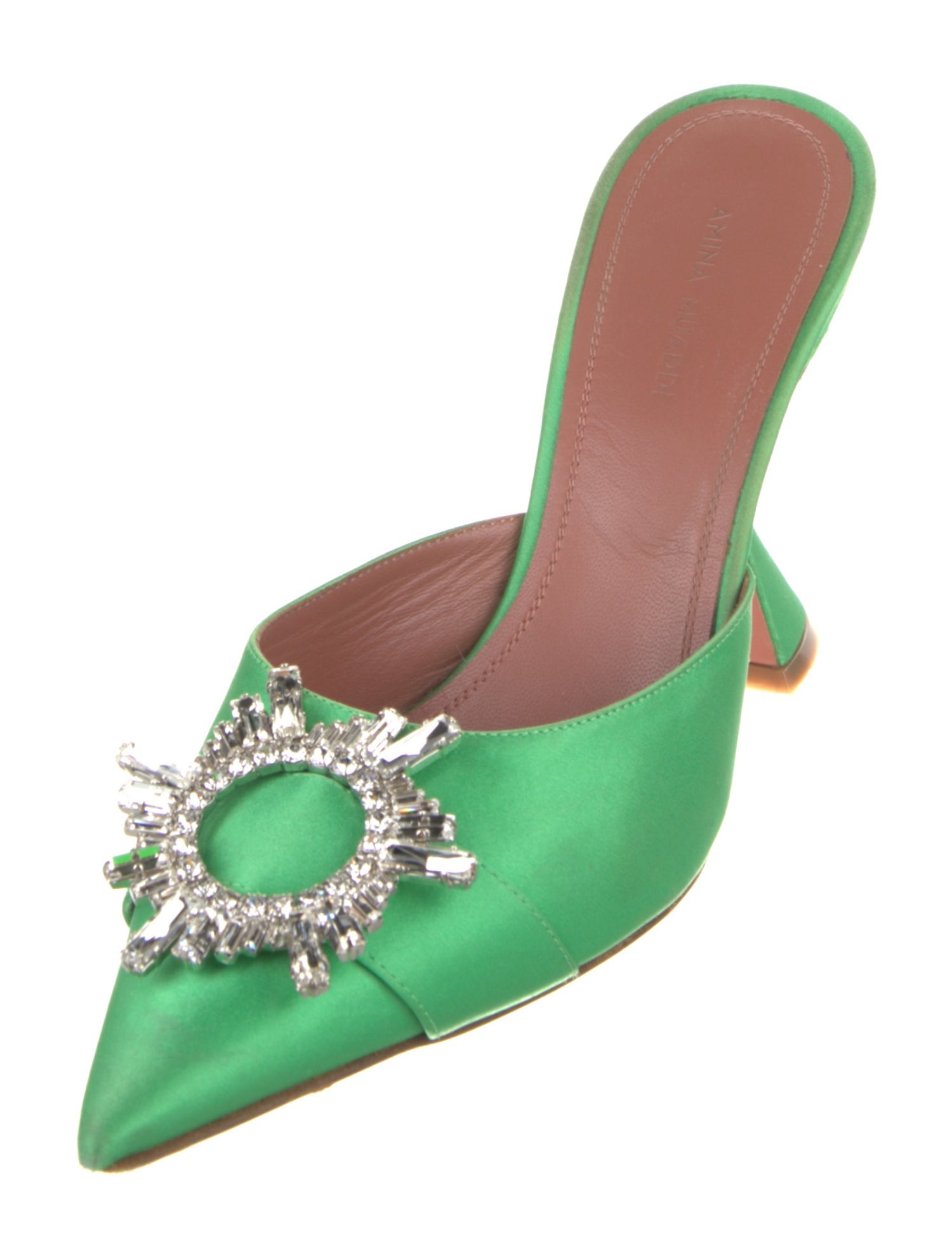 Amina Muaddi Begum Satin Mules