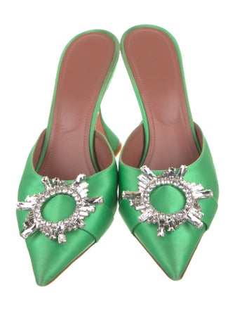 Amina Muaddi Begum Satin Mules