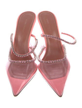 Amina Muaddi PVC Crystal Embellishments Mules
