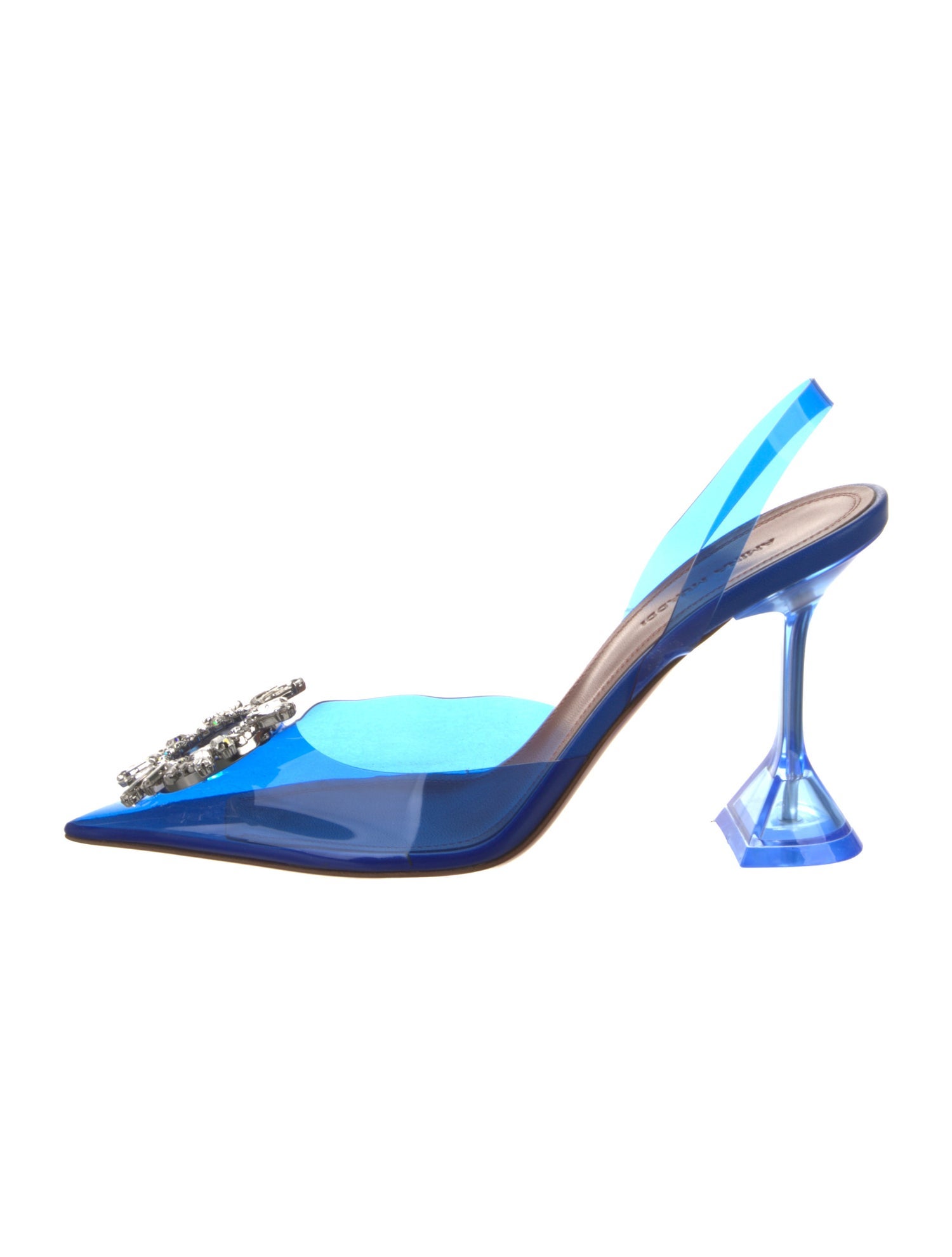 Amina Muaddi Begum Glass PVC Slingback Pumps