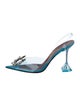 Amina Muaddi PVC Crystal Embellishments Slingback Pumps