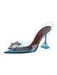 Amina Muaddi PVC Crystal Embellishments Slingback Pumps