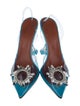 Amina Muaddi PVC Crystal Embellishments Slingback Pumps