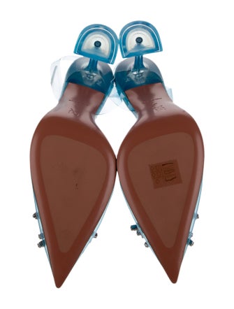 Amina Muaddi PVC Crystal Embellishments Slingback Pumps
