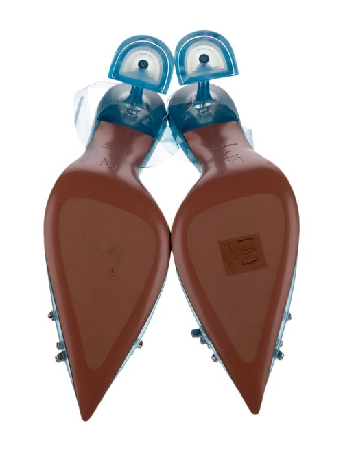 Amina Muaddi PVC Crystal Embellishments Slingback Pumps