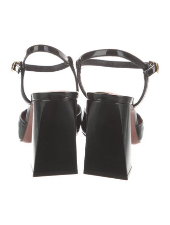 Amina Muaddi Patent Leather Slingback Pumps