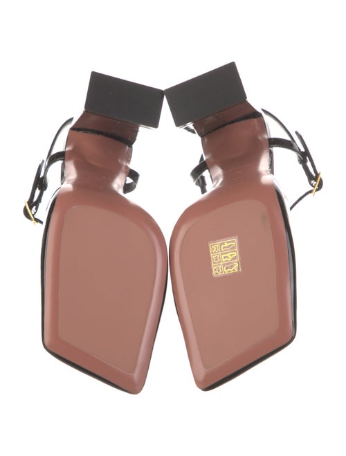 Amina Muaddi Patent Leather Slingback Pumps