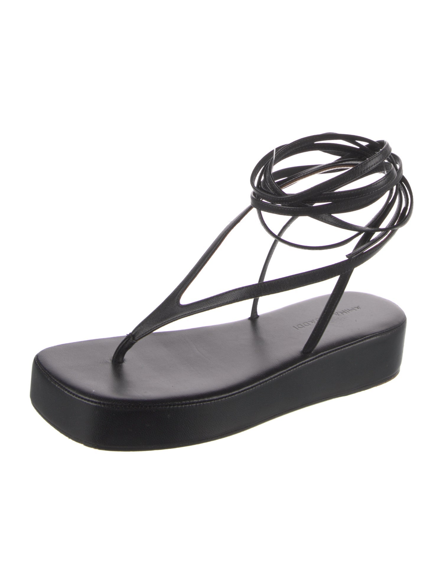 Amina Muaddi Leather Gladiator Sandals