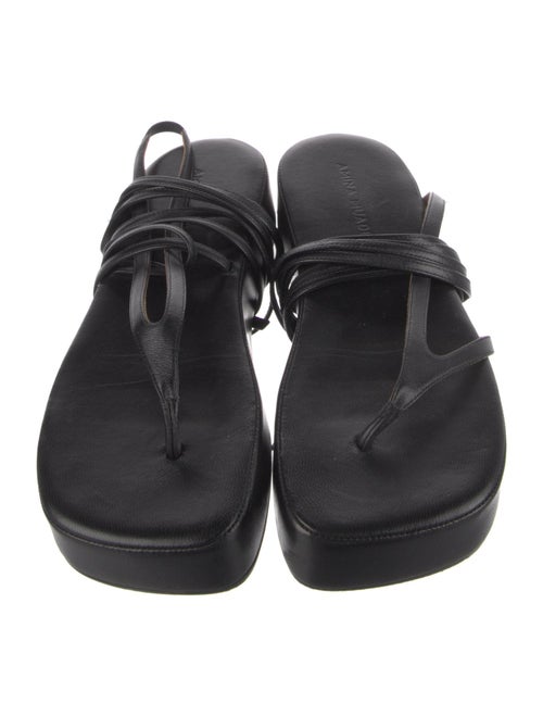 Amina Muaddi Leather Gladiator Sandals