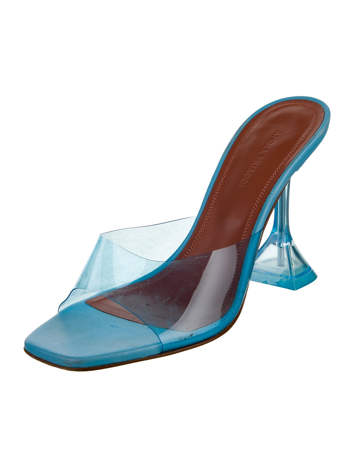 Amina Muaddi Lupita Glass PVC Slides