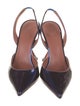 Amina Muaddi Holli Patent Leather Slingback Pumps