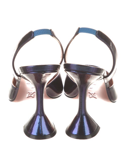 Amina Muaddi Holli Patent Leather Slingback Pumps