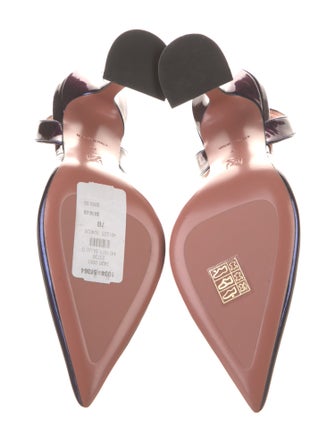 Amina Muaddi Holli Patent Leather Slingback Pumps