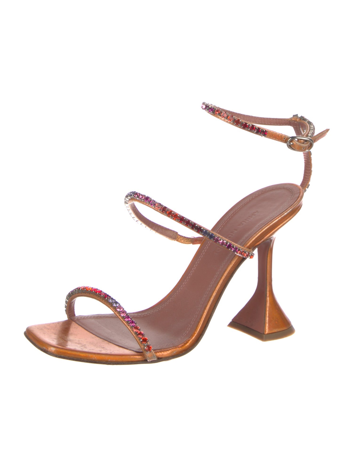 Amina Muaddi Gilda Leather Sandals