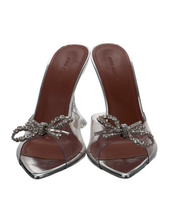 Amina Muaddi Rosie Glass PVC Mules