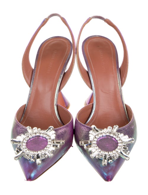 Amina Muaddi Begum Leather Slingback Pumps
