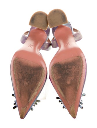 Amina Muaddi Begum Leather Slingback Pumps