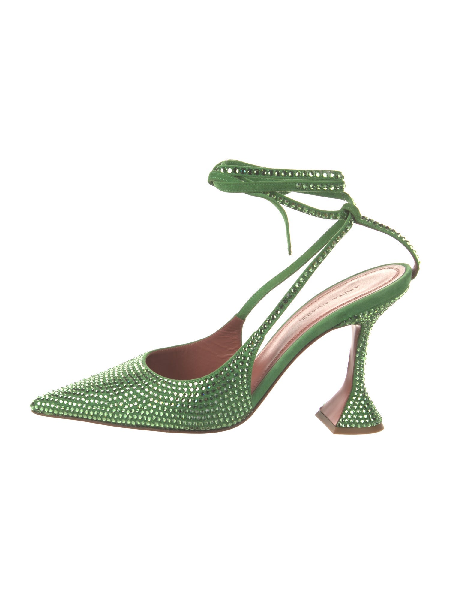 Amina Muaddi Karma Crystal Slingback Pumps