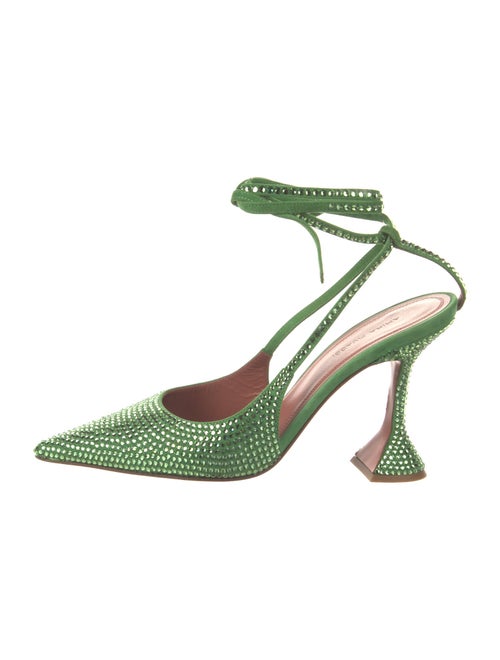 Amina Muaddi Karma Crystal Slingback Pumps