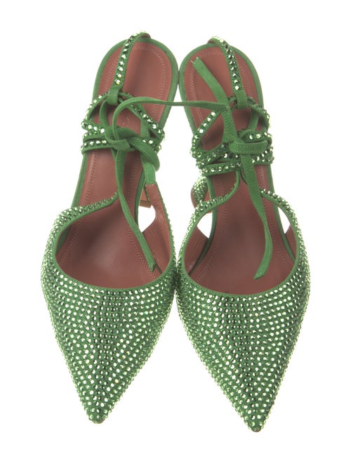 Amina Muaddi Karma Crystal Slingback Pumps