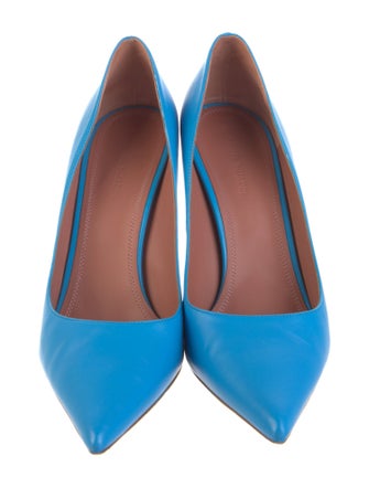 Amina Muaddi Ami 95 Leather Pumps