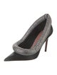 Amina Muaddi Leather Crystal Embellishments Pumps