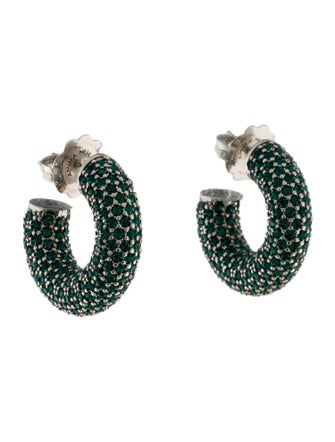 Amina Muaddi Crystal Cameron Hoop Earrings