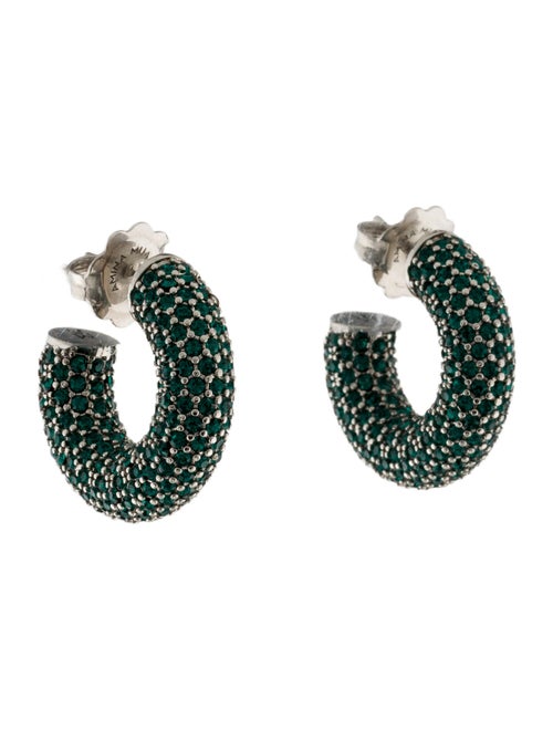 Amina Muaddi Crystal Cameron Hoop Earrings