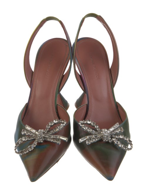 Amina Muaddi Rosie Bow Accents Slingback Pumps