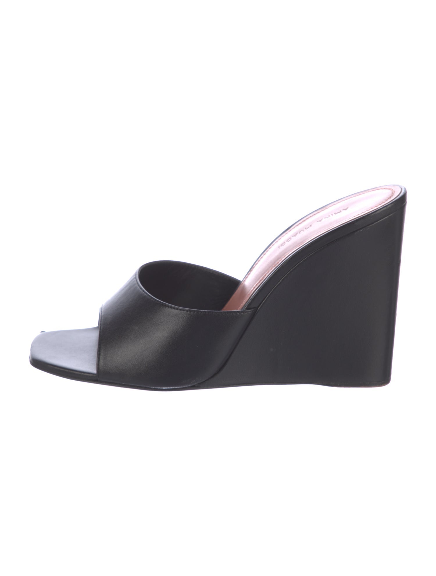 Amina Muaddi Leather Slides