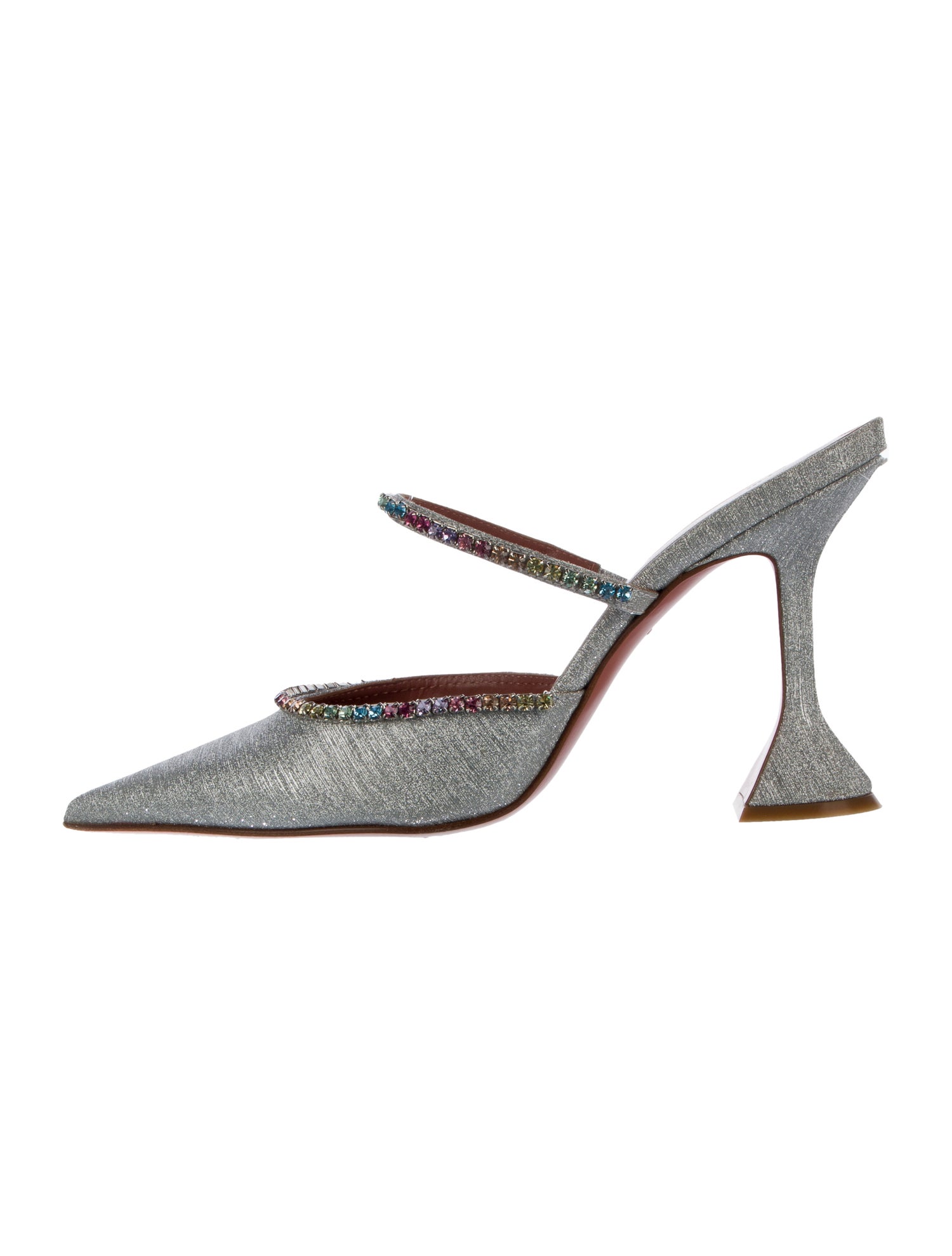 Amina Muaddi Glitter Crystal Embellishments Mules