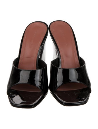 Amina Muaddi Lupita Patent Leather Slides