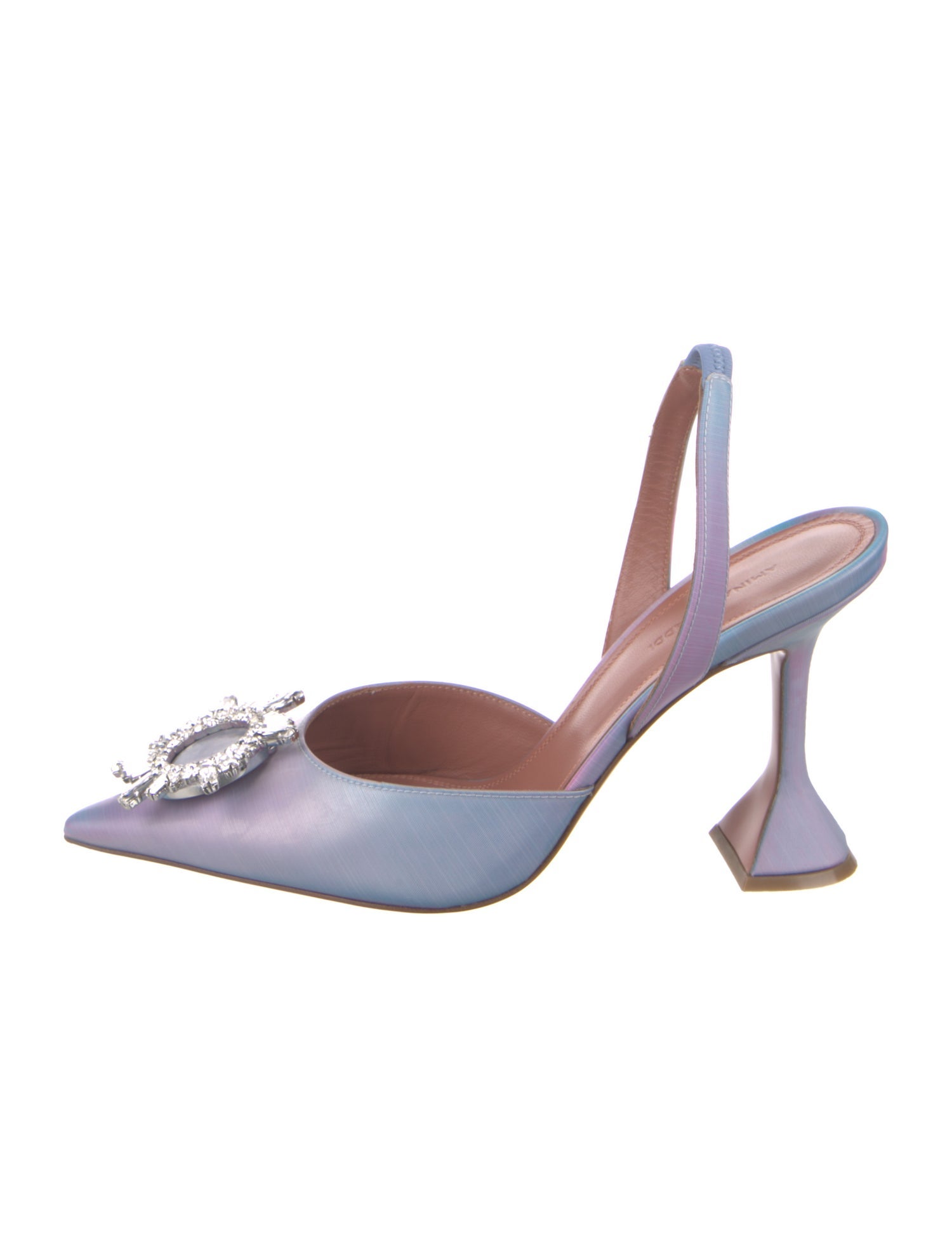 Amina Muaddi Begum Satin Slingback Pumps