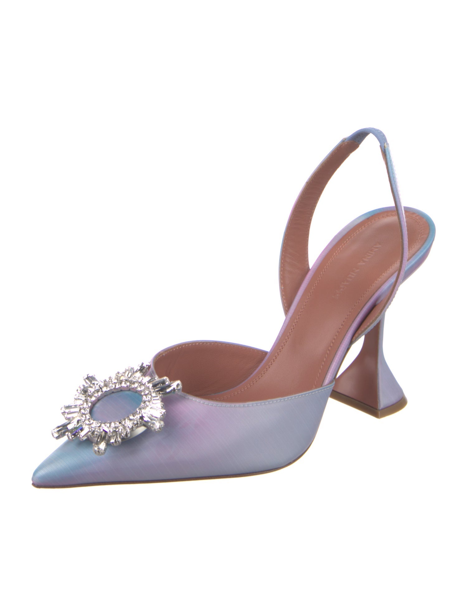 Amina Muaddi Begum Satin Slingback Pumps