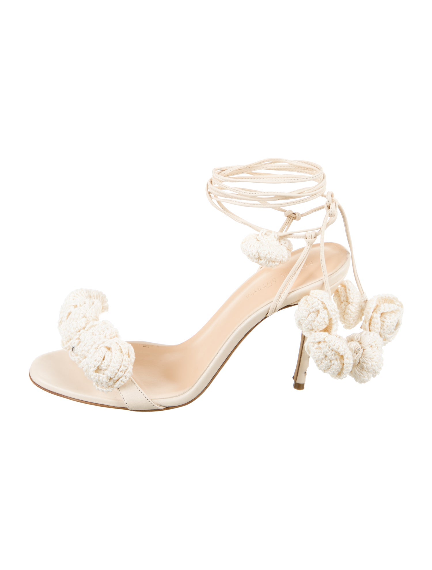 Magda Butrym Leather Crochet Trim Sandals